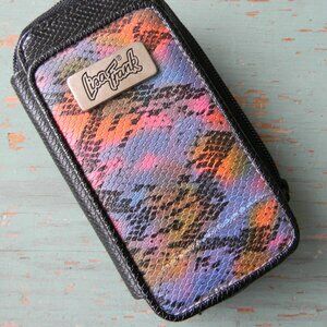 LISA FRANK Y2K VINTAGE FAUX SNAKESKIN BLACK CELL PHONE HOLDER/WALLET